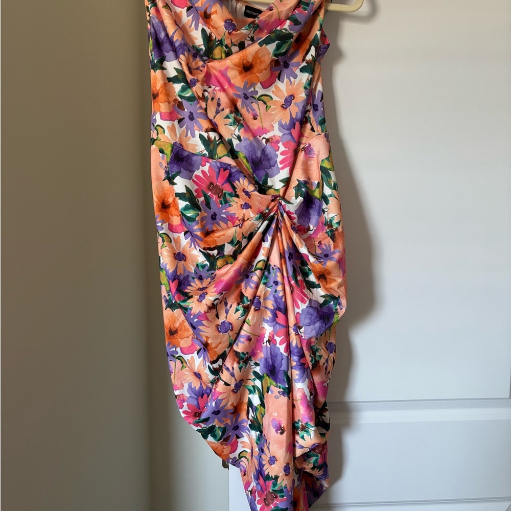 Floral Multicolor Draped Dress